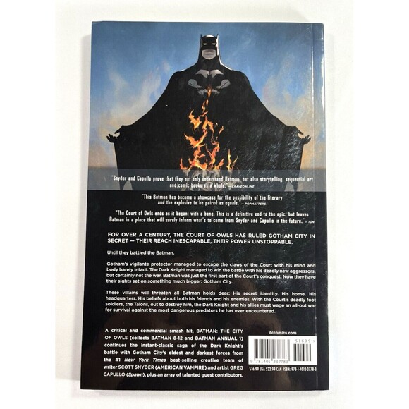 The New 52 Batman Vol. 2: The City of Owls 2013 Trade Paperback - Picture 2 of 12